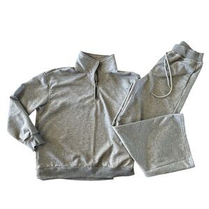 Gray Quarter-Zip Sweatshirt and Joggers Set